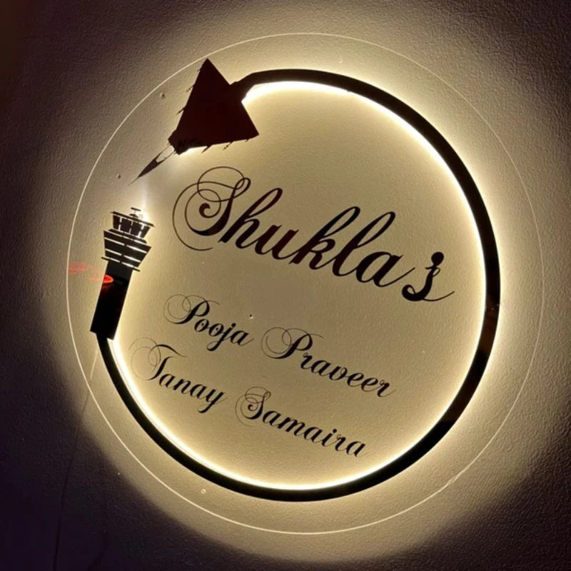 Round Home Acrylic Name Plate