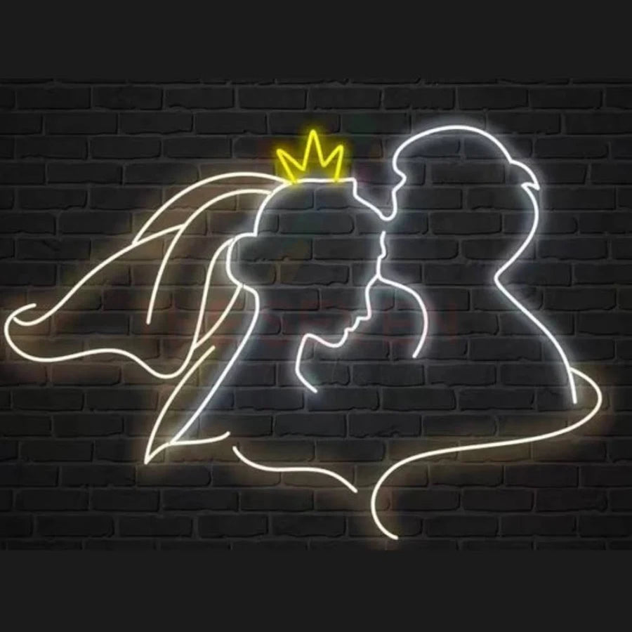 Royal Couple Neon Sign Board
