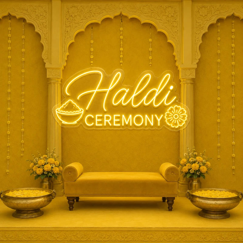 Royal Yellow Haldi Ceremony Neon Sign