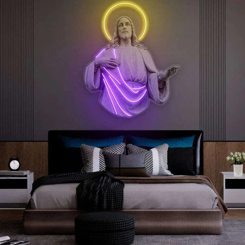 Sacred Heart Jesus Neon Wall Art