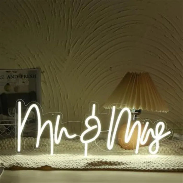 MR & MRS Personalized LED Neon Light Sign