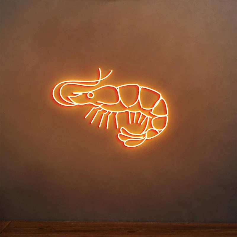 Seafood Shrimps LED Neon Light