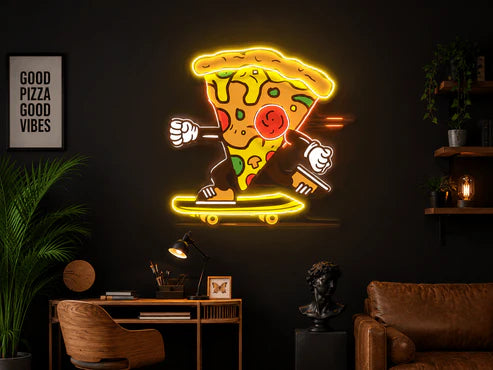Skater Pizza LED Neon Sign