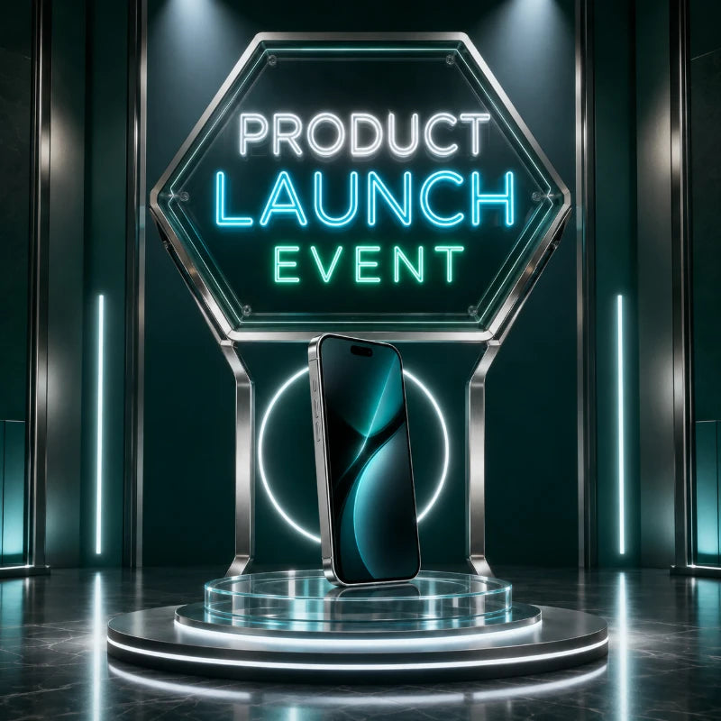Smartphone Product Launch Event Neon Sign