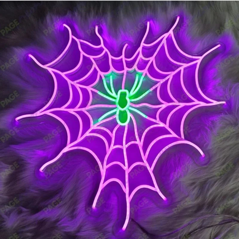 Spider Web Neon Sign