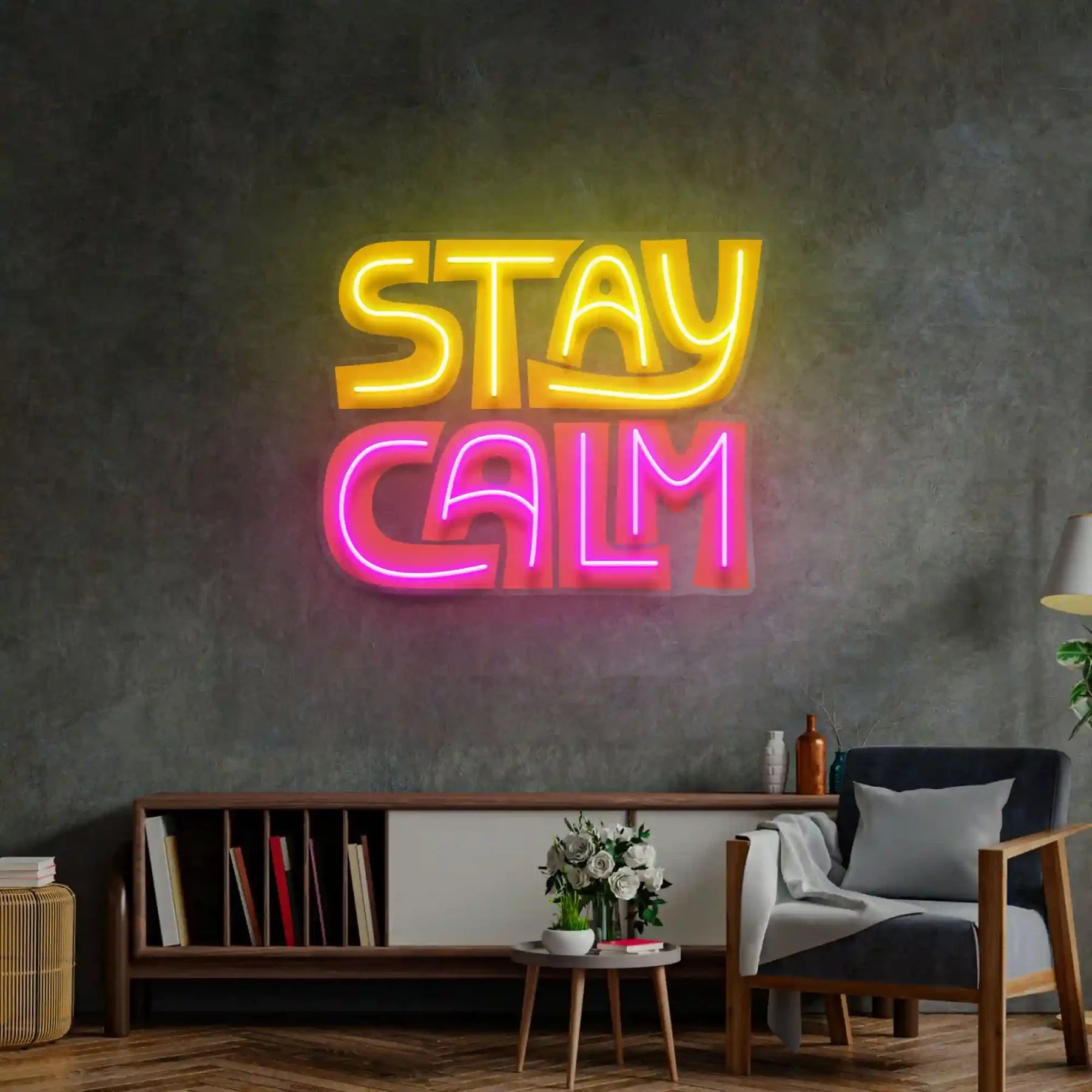 Stay Calm UV Art LED Neon Sign