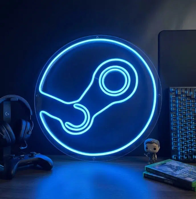 Steam Logo Neon Sign LED Light