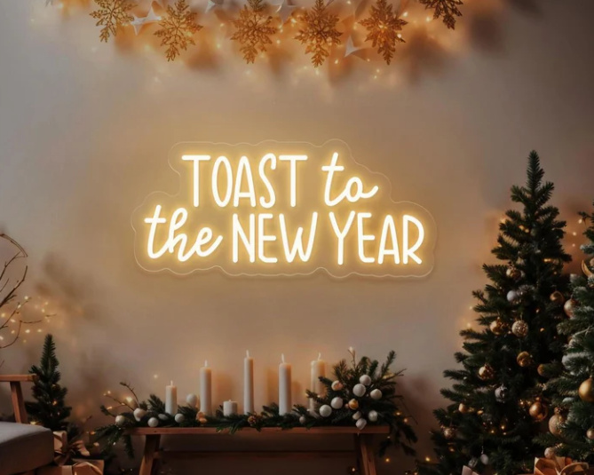 Toast To The New Year Neon Sign