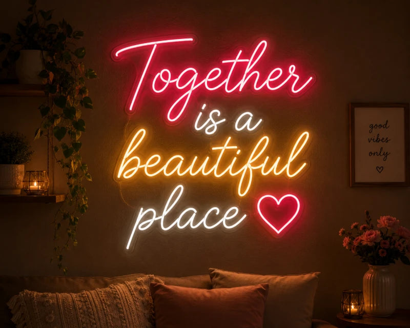 Together Is A Beautiful Place LED Neon Sign