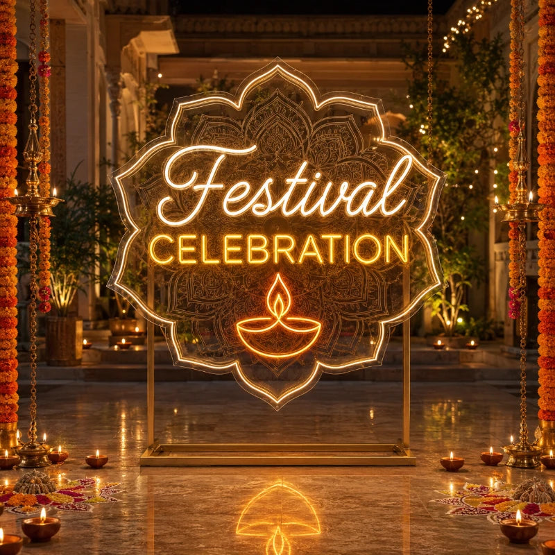 Traditional Festival Celebration Neon Sign