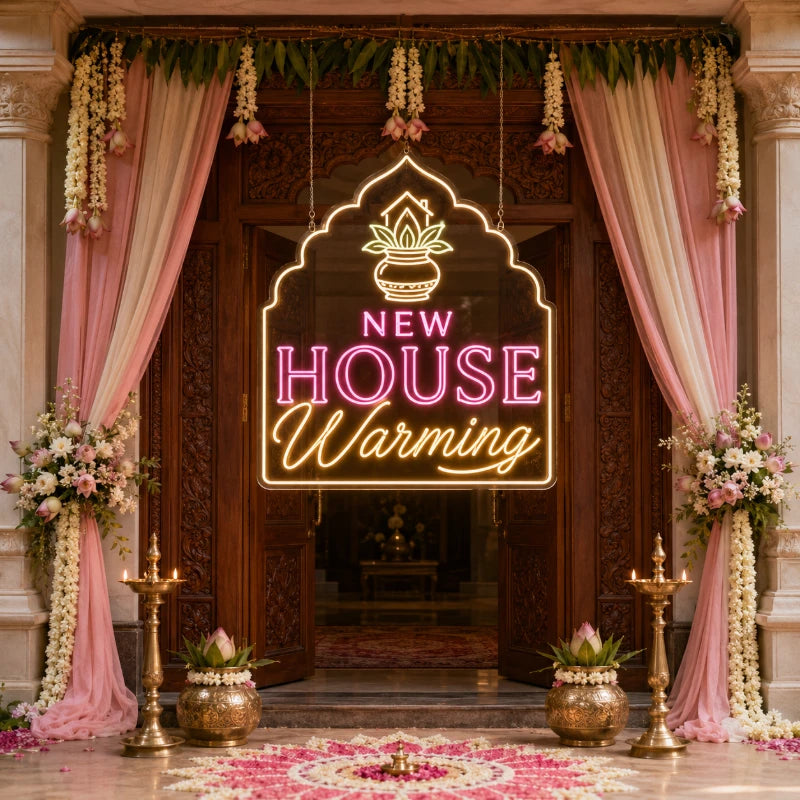 Traditional Griha Pravesh House Warming Neon Sign