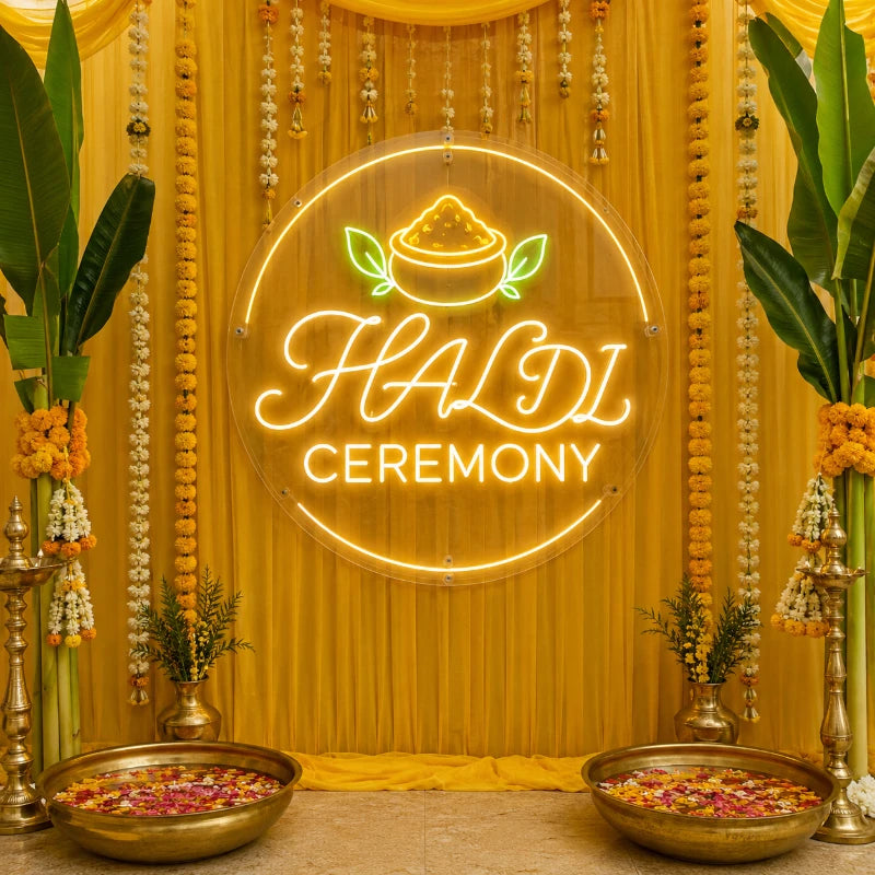 Traditional Haldi Ceremony Neon Sign