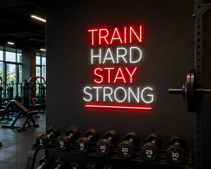 Train Hard Stay Strong Neon LED Sign