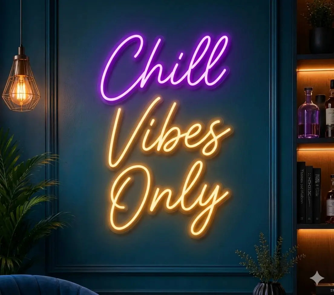 Chill Vibe Only Neon Quote