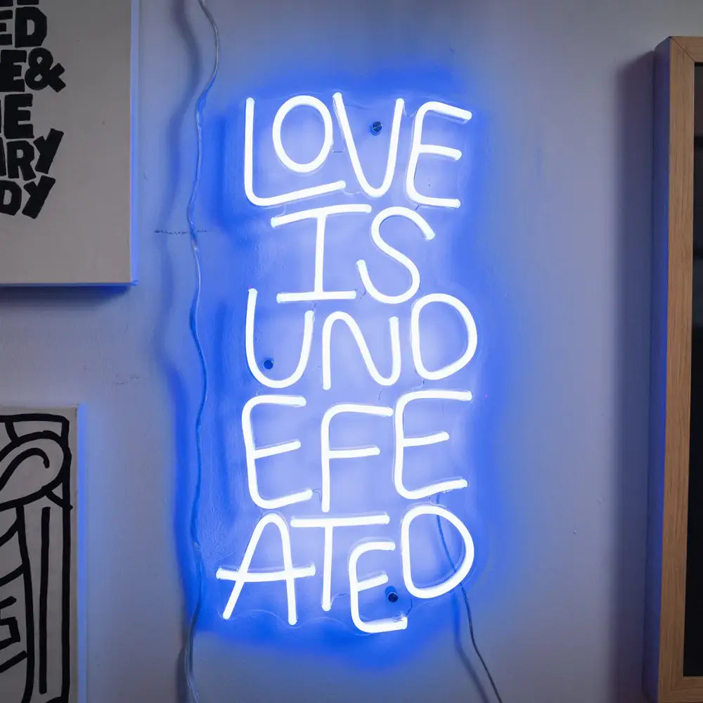 Love is Undefeated Neon Quote