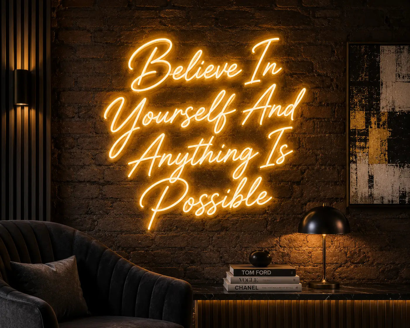 Believe In Yourself And Anything Is Possible Neon Quote