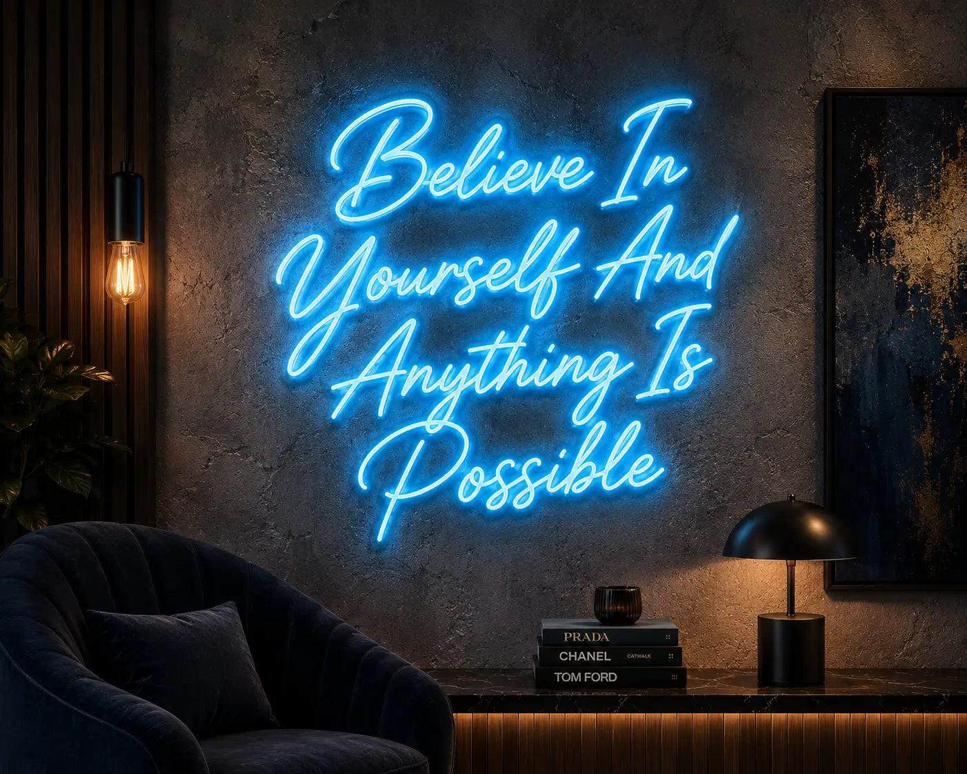 Believe In Yourself And Anything Is Possible Neon Quote