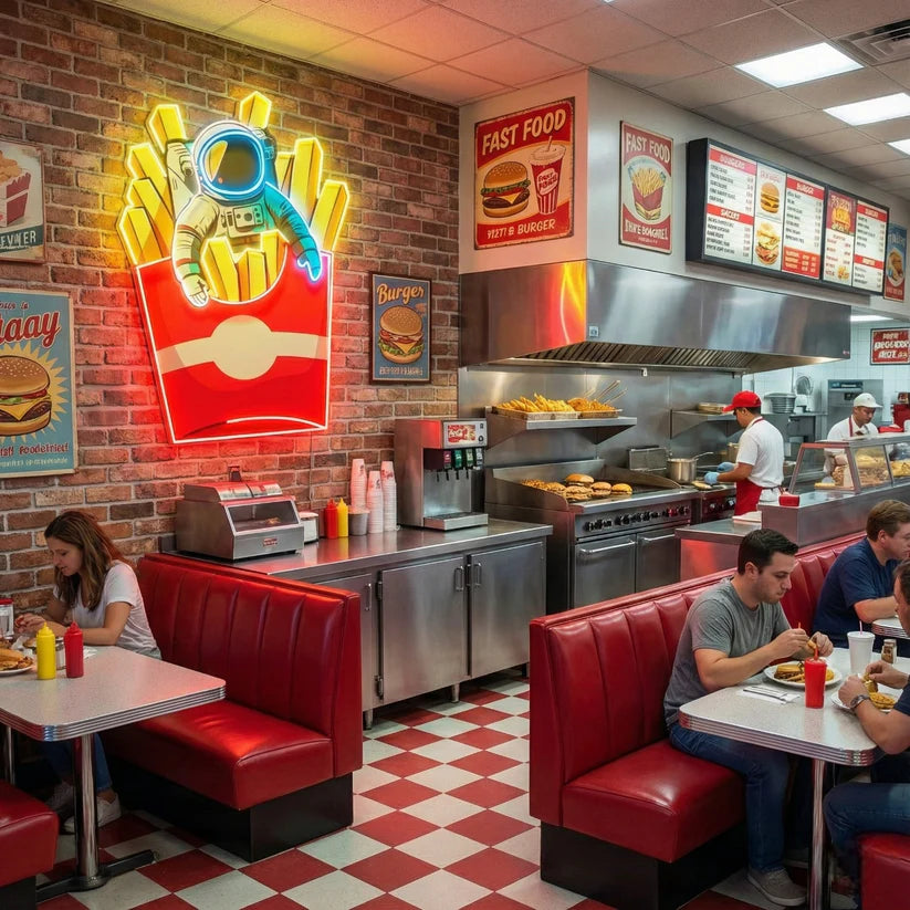 UV Print French Fries Neon Signs