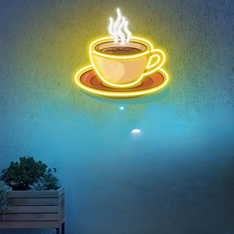 UV Print Hot Coffee Neon Sign