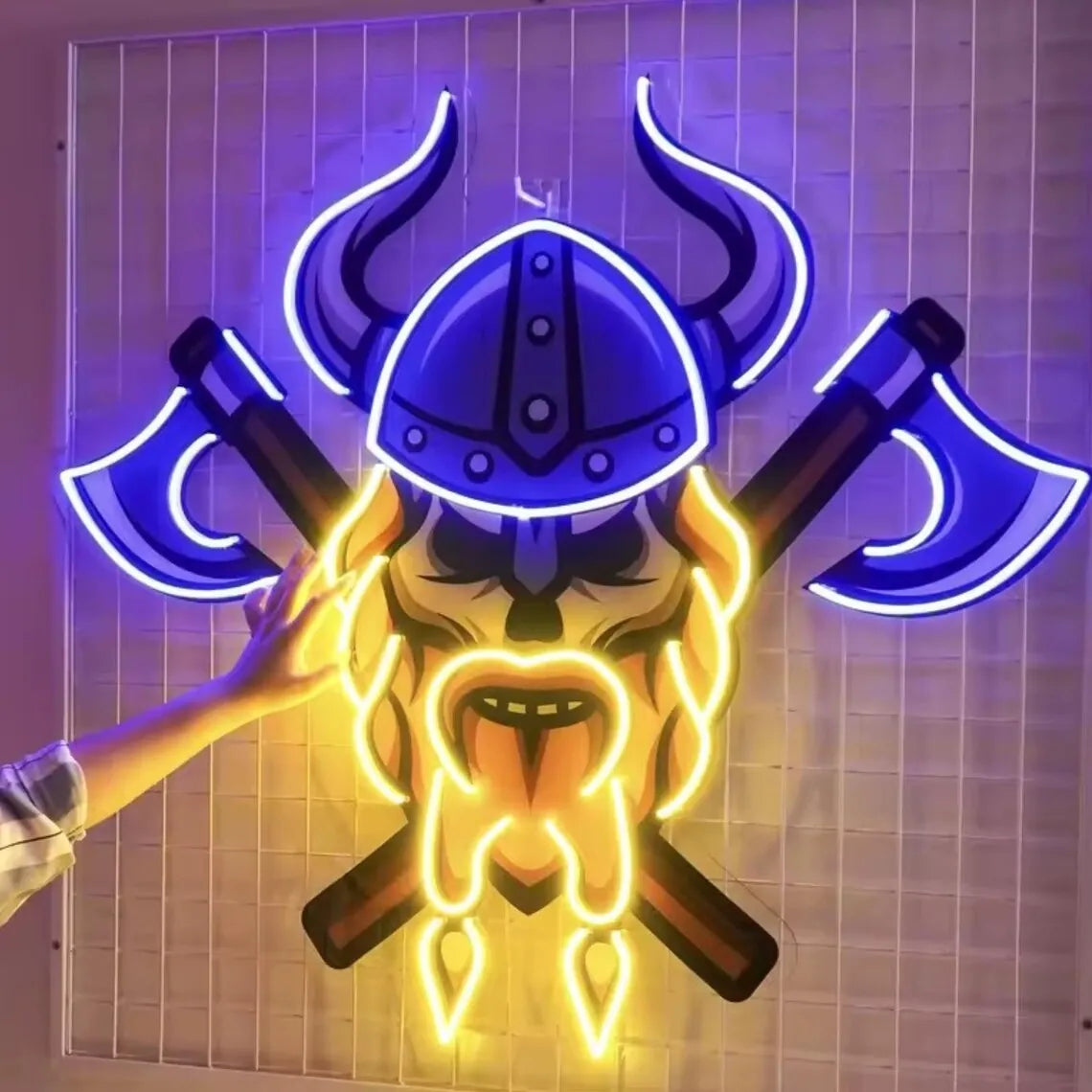 UV Print Skull Viking LED Light