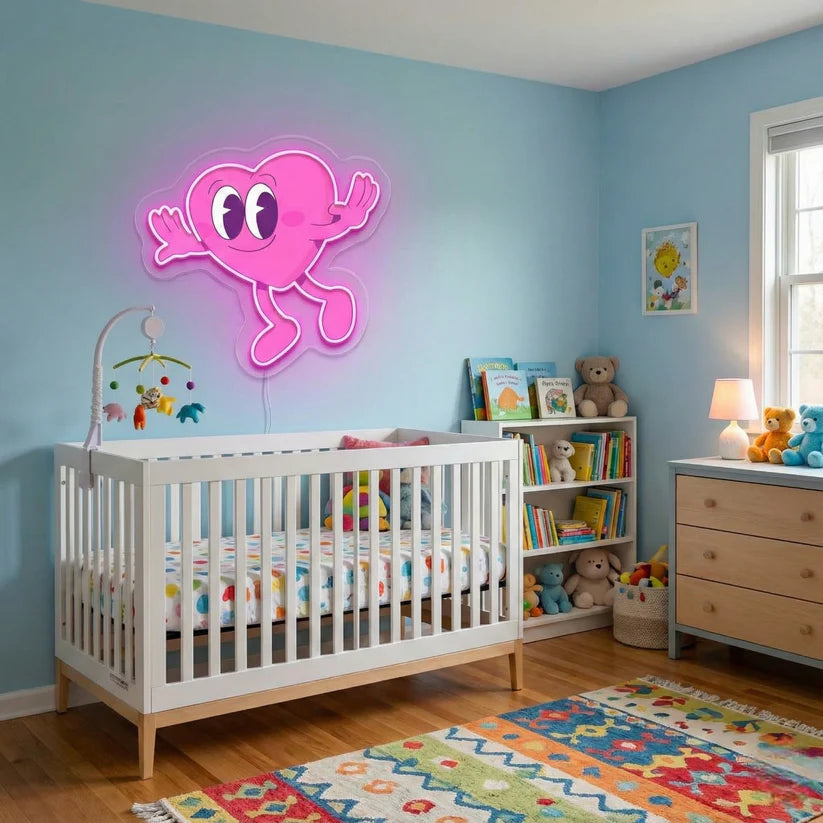 UV Print Smiling Heart Neon Light