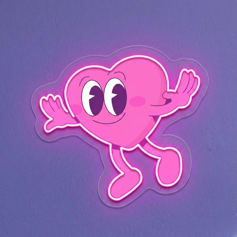 UV Print Smiling Heart Neon Light