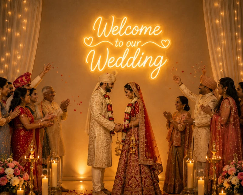 Welcome To Our Wedding LED Neon Sign Board