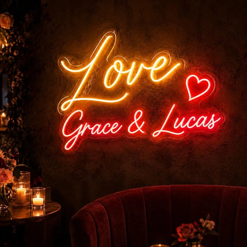 Wedding Couple Name Sign Backdrop Wall Decor