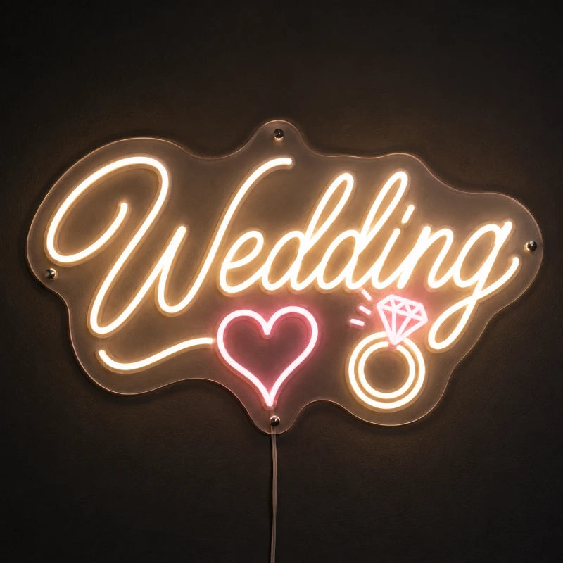 Wedding LED Neon Light Sign With Ring