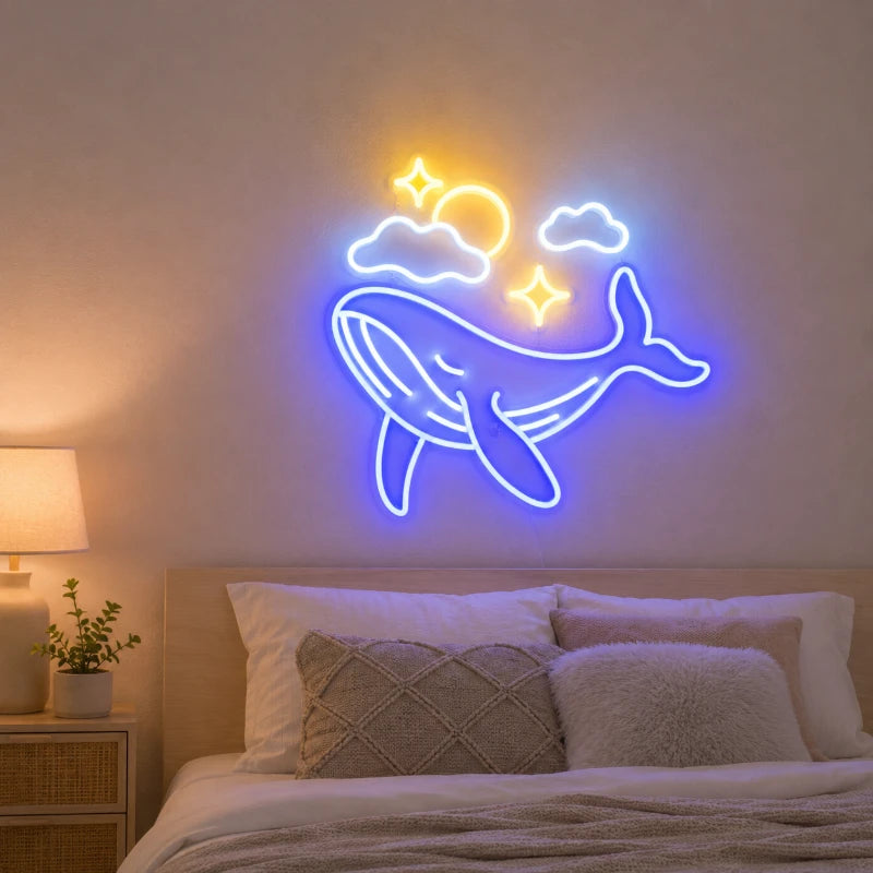 Whale Neon Sign Inspirational LED Light