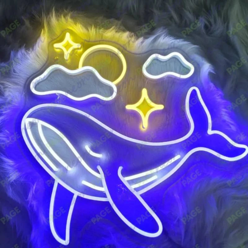 Whale Neon Sign Inspirational LED Light