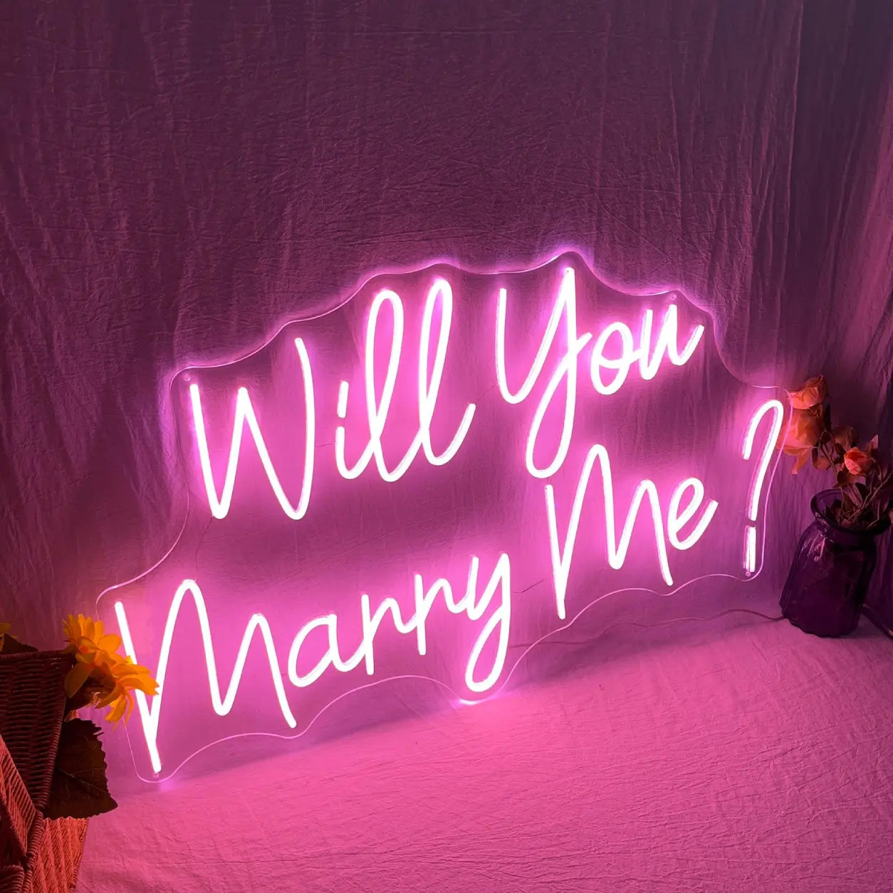 Will You Marry Me LED Neon Sign Custom Engagement Party Neon Light