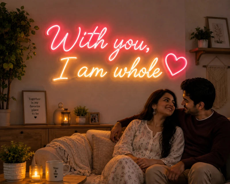 With You I Am Whole LED Neon Sign Board