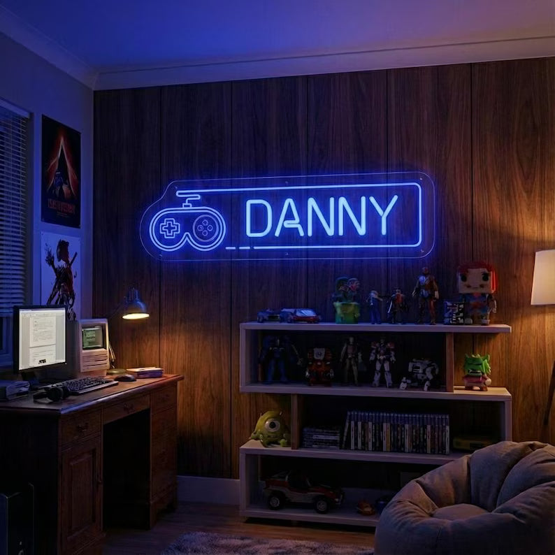 Custom Gamer Name Neon Sign for Gaming Room