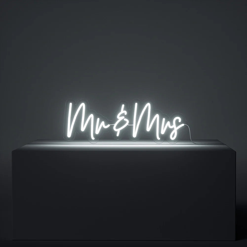 MR & MRS Personalized LED Neon Light Sign