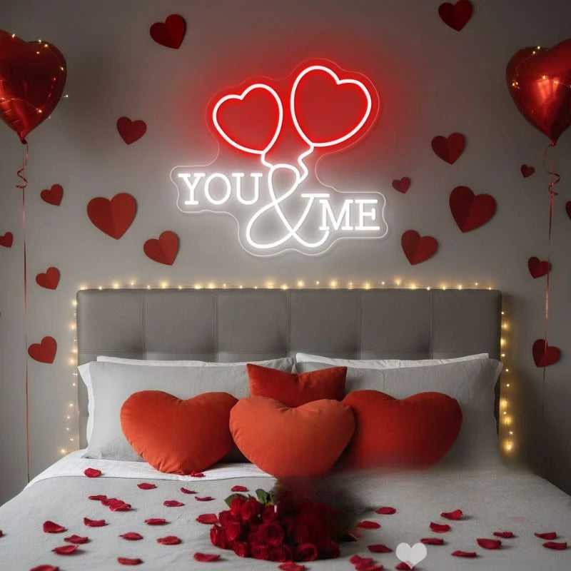 You & Me LED Neon Sign Board