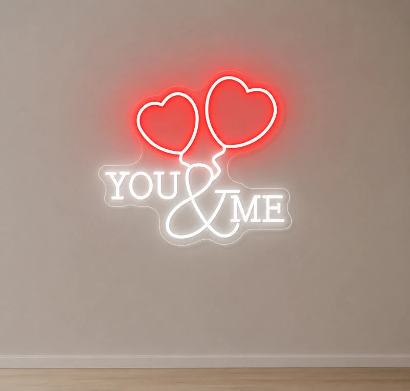 You & Me LED Neon Sign Board